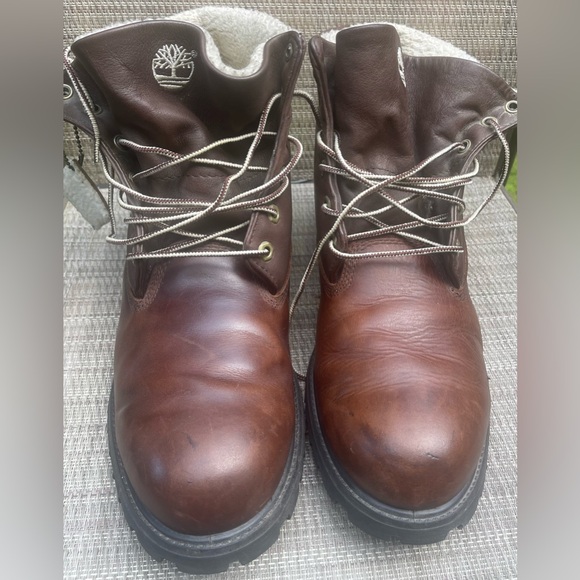 Timberland Mens Premium FULL LEATHER Brown Roll-top Boots 46006 Size - Picture 2 of 10